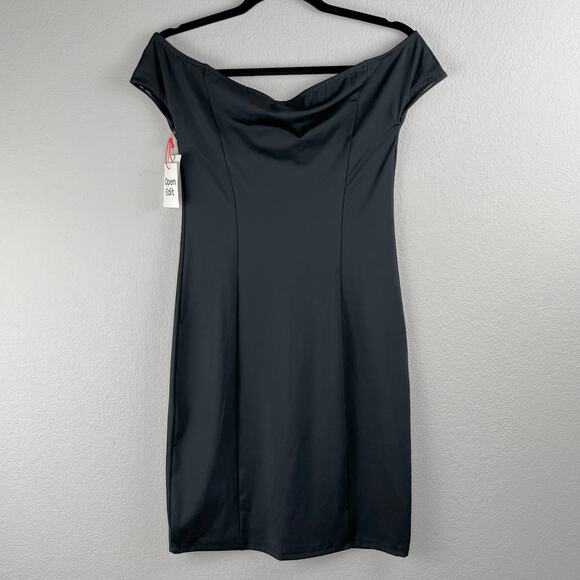 Open Edit Little Black Dress Off the Shoulder Classic Sheath Mini Large NWT - Picture 13 of 14
